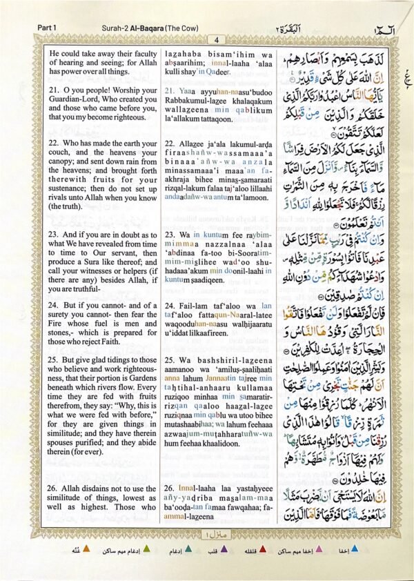 The Holy Quran in Color Coded Arabic, Transliteration, and English translation - Image 3
